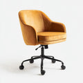 Sedia da ufficio girevole con braccioli cognac in pelle PU 62 x 62 x 88-98 cm
