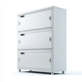 Schedario da ufficio a 3 cassetti grigio chiaro 90 x 45 x 120 cm in acciaio rettangolare