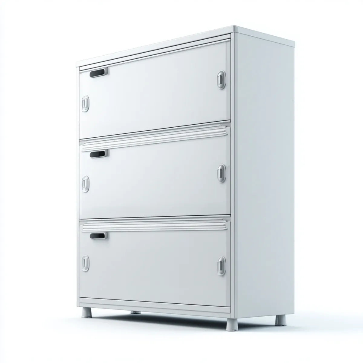 Schedario da ufficio a 3 cassetti grigio chiaro 90 x 45 x 120 cm in acciaio rettangolare