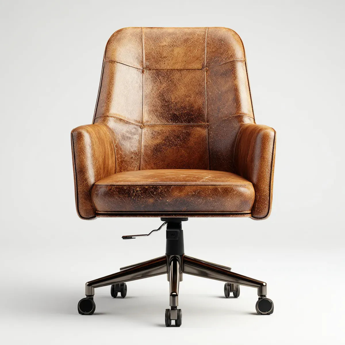 Sedia da ufficio girevole marrone in pelle PU 66 x 68 x 112-122 cm
