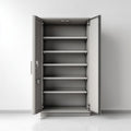 Armadio portadocumenti da ufficio grigio in acciaio con 2 ante e 5 ripiani 90 x 40 x 185 cm rettangolare