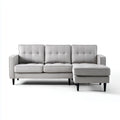 Divano angolare 3 posti grigio chiaro in poliestere a L 230 x 145 x 85 cm