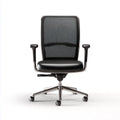 Sedia da ufficio girevole nera 66 x 66 x 112-122 cm in rete di poliestere e PU