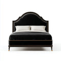 Letto matrimoniale nero 180 x 200 cm in similpelle PU con testiera sagomata