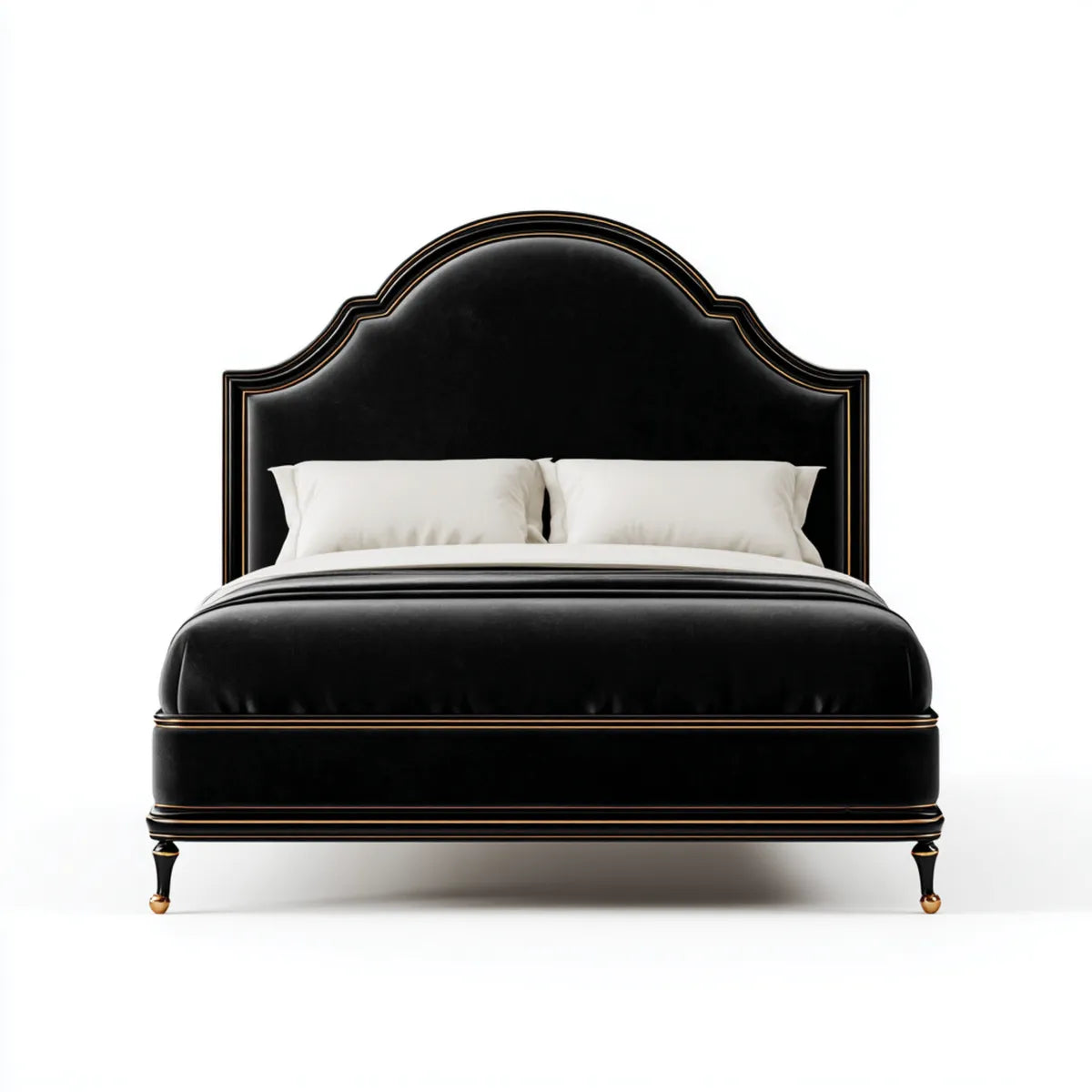 Letto matrimoniale nero 180 x 200 cm in similpelle PU con testiera sagomata