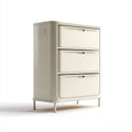 Cassettiera portadocumenti a 3 cassetti bianco crema in acciaio 40 x 40 x 90 cm