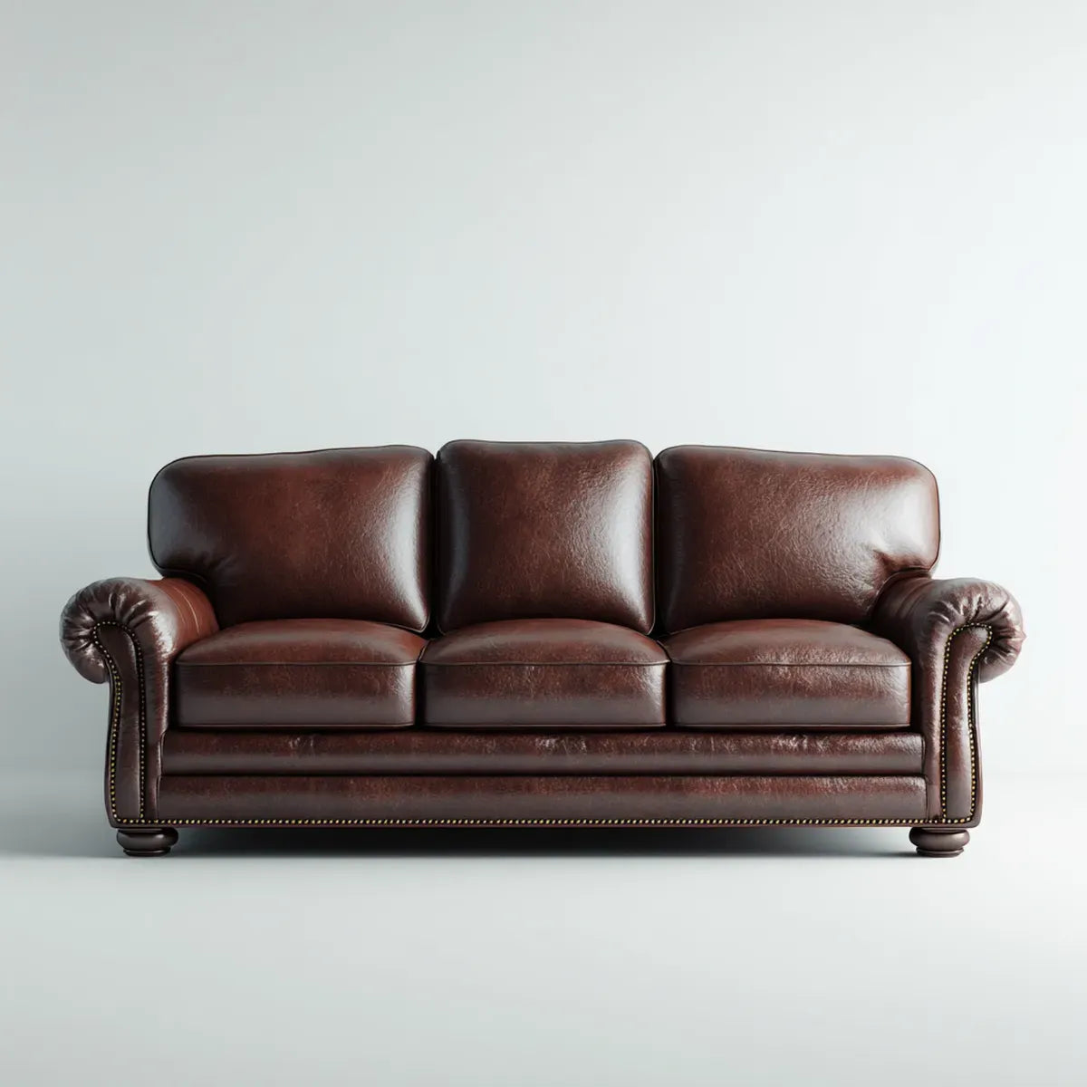 Divano 3 posti marrone in pelle sintetica PU rettangolare 220 x 90 x 90 cm
