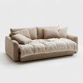 Divano 3 posti beige in poliestere a coste rettangolare 210 x 100 x 88 cm