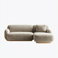 Divano modulare con chaise longue tortora 230 x 160 x 75 cm in poliestere bouclé a 2 pezzi