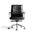 Sedia da ufficio direzionale girevole nera 60 x 60 x 88-98 cm in ecopelle PU con base in alluminio a 5 razze