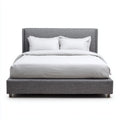 Letto matrimoniale imbottito grigio 160 x 200 cm in poliestere rettangolare con testiera