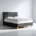 Letto matrimoniale imbottito antracite 160 x 200 cm in poliestere con testiera rettangolare