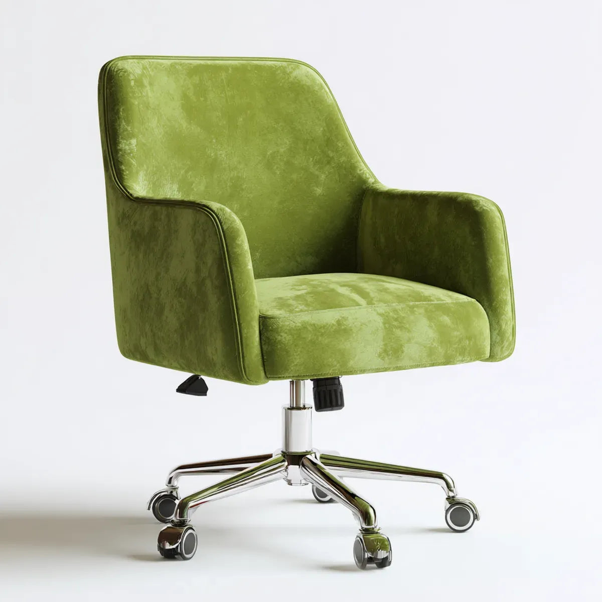 Sedia da ufficio girevole verde con braccioli in velluto di poliestere 62 x 62 x 83-93 cm