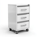 Cassettiera ufficio mobile bianca a 3 cassetti in acciaio 40 x 50 x 60 cm rettangolare